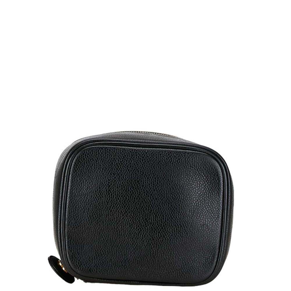 CHANEL Black Caviar Leather Logo Vanity Bag - Picture 4 of 10